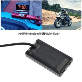 eMagTech DC 12V LED Digital Display Modified Voltmeter Motorcycle Voltmeter Mini Waterproof Voltmeter Accessories for Car Motorcycle Bicycle Red