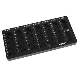 HMF 282-02 EURO Coin Counter Tray, Slanted, 27,5 x 13 x 3 cm, black
