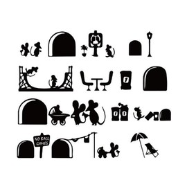 GOODCHI Wall Stickers, Mouse Pattern, Wallpaper, Cute, Stylish, DIY, Interior, Bedroom, Living Room, Dining Room, Stairs, Entryway, Wall Sticker