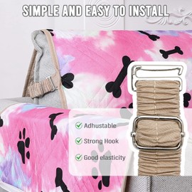 BOCTOPUG 46 Inches Couch Cover - Sofa Covers Slipcover Waterproof Sofa Cover Water Resistant Couch Cover for Dogs Kids Cats Pets (Loveseat, Red+Black Paw Bone)