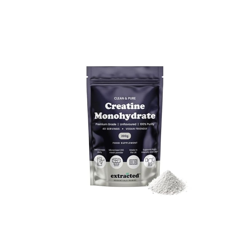 Pure Creatine Monohydrate Powder, 200g, 40 Servings