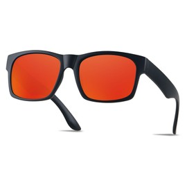 LYZOIT Extra Large Sunglasses for XL Big Wide Heads Mens Polarized XXL Oversized Square Sun Glasses Mirrored Red