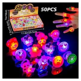 Haiurosh 24 Pieces Luminous Rings, Luminous Rings, 9 Kinds of Animals, Luminous Rings, DIY, Cute, Festivals, Gifts, Children's Festivals, Live, Sparkly Rings, Sparkling Rings, for Kids, Adults, Ring
