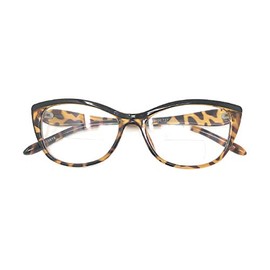 MyUV Clear Lens Eyeglasses With Bifocal Reading Glasses For Men Women (Tortoise, 3.00)