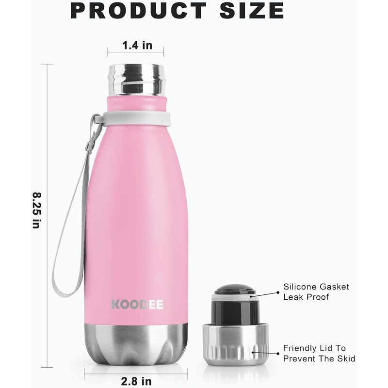koodee 12 oz Stainless Steel Water Bottle Double Wall Vacuum