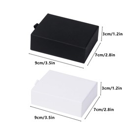 Pack of 2 9 x 7 x 3 cm Gift Box Jewellery Gift Box with Lid Necklace Gift Box Jewellery Gift Box for Necklace Earrings Bracelet (Black, White)