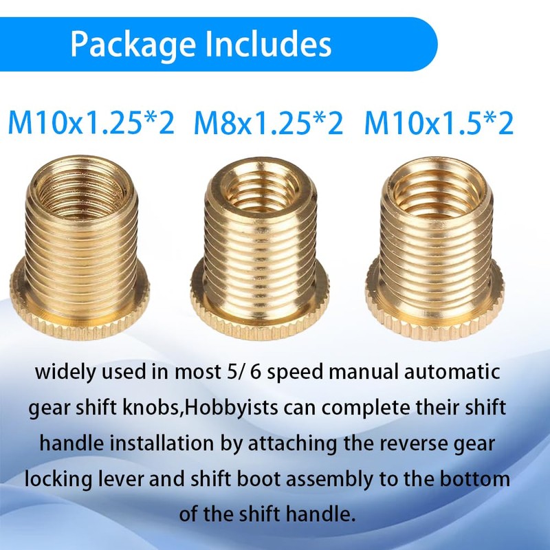 YRMST Shift Knob Thread Adapters Universal M8 X 1.25, M10