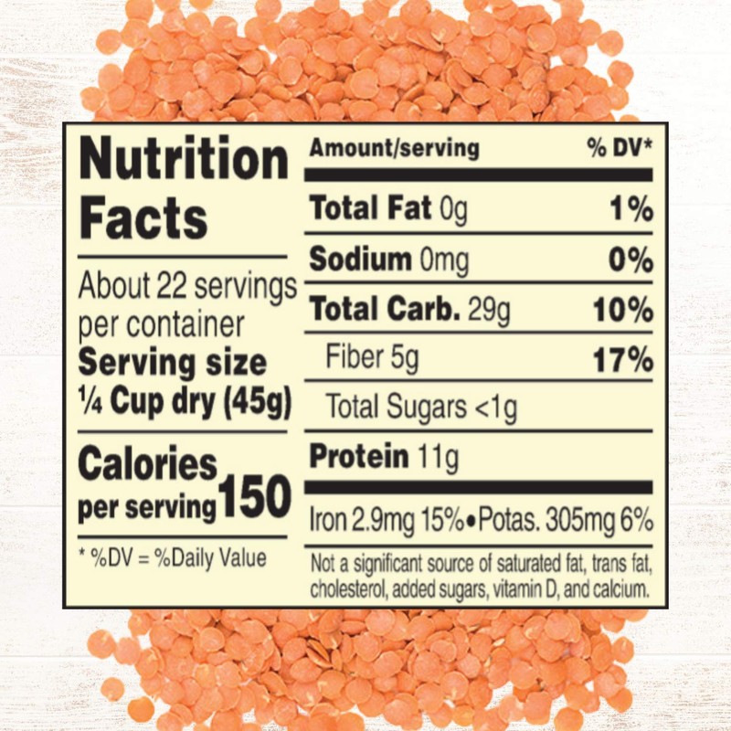 Roland Foods Dried Split Red Lentils, 35.3 Ounce Bag, Pack