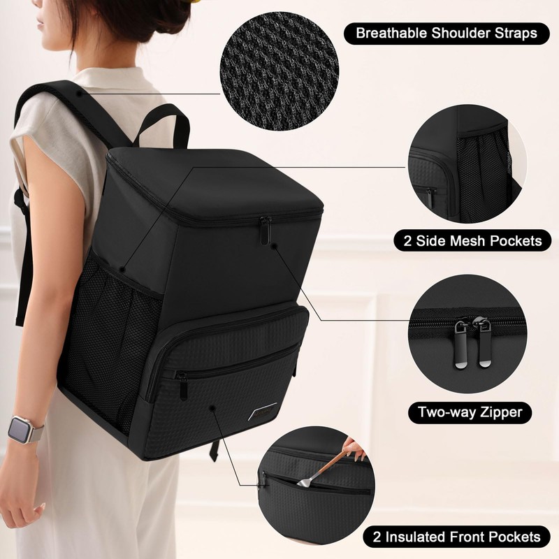 MIRASON Cooler Backpack Insulated Leak Proof Beach Backpack Cooler Bag,