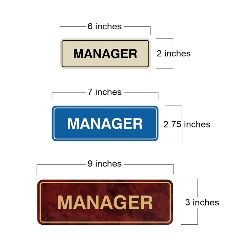 Standard Manager - Placa decorativa para puerta y pared, Black/silver,