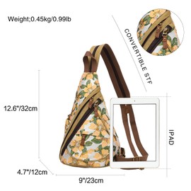 KL928 Canvas Sling Bag - Small Crossbody Backpack Shoulder Casual Daypack Rucksack for Men Women