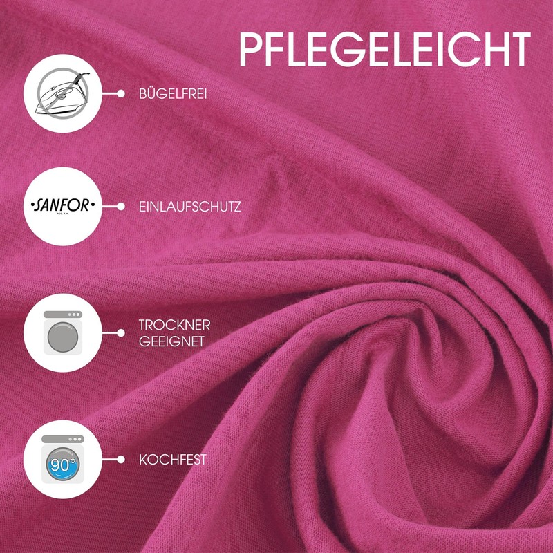 CelinaTex Lucina Fitted Sheet Cotton 90x200-100x200 cm pink
