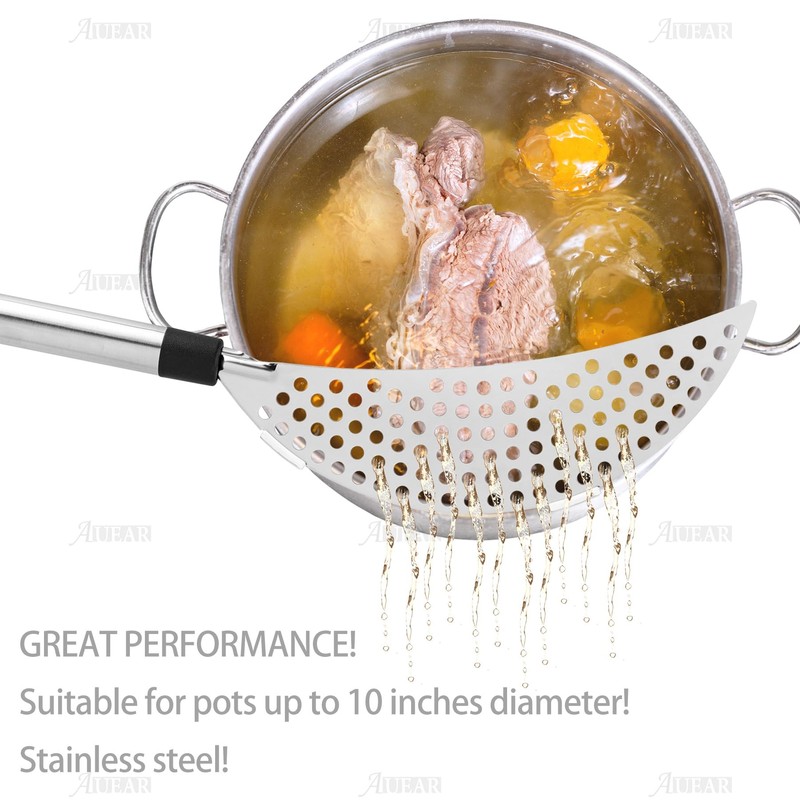 AUEAR, 2 Pack Crescent Pot Strainer Stainless Steel Grease Pasta