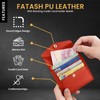 FATASH Credit Card Holder, PU Leather Wallet with 3 Card