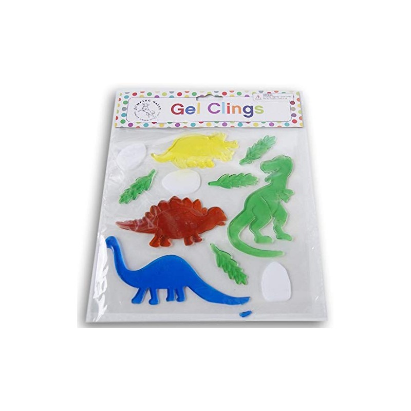 Dinosaurs Window Gel Clings - Dino Friends(T-Rex, Brontosaurus, Triceratops, Stegosaurus,