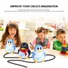 Penguin Inductive Toy Follow Drawn Line Toy Cute Penguin Model