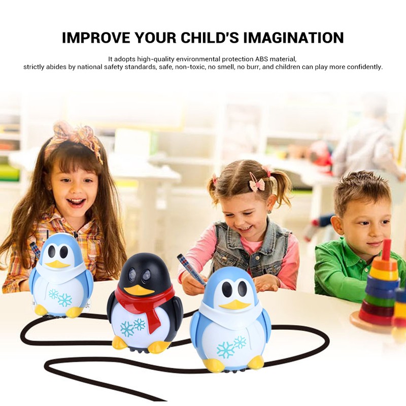 Penguin Inductive Toy Follow Drawn Line Toy Cute Penguin Model