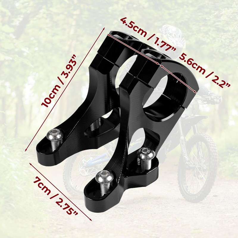Canitu 2Pcs Front Handlebar Risers Stem Mount,Dirt Bike Aluminum Bar