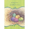 Designer Greetings Decorated Eggs with Foil Accents in Nest Over