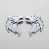 Pair Wolf Head Emblem 3D Metal Sport Badge Door Trunk
