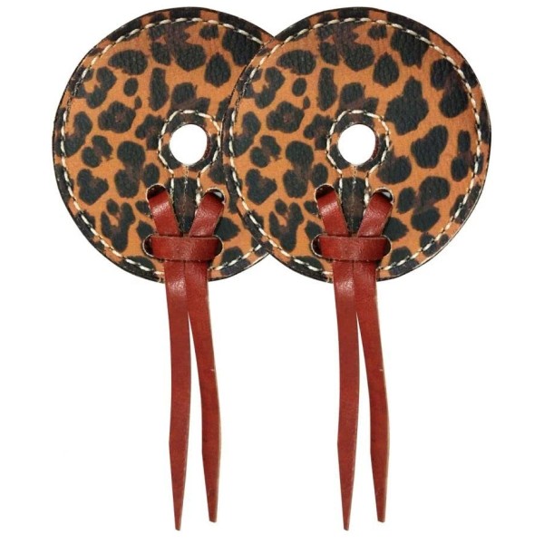 Showman Cheetah Print Leather Bit Guards