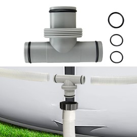 Teckeetom Hose Adapter and Filter Pump Hose Connector, T-Connector 1.5 in to 1.5 in Pool Hose Connector (1.5 in to 1.25in)