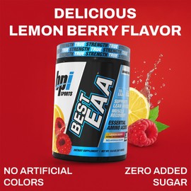 BPI Sports Essential Amino Acids EAA Powder - Pre, Intra & Post Workout Drink - BCAA Powder for Men & Women, EAA + BCAA + Hydration, Advanced Formula with 10g of EAA. (Lemon Berry)