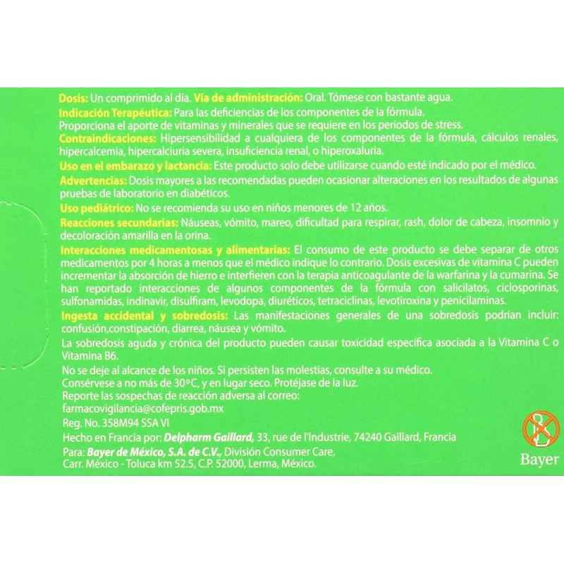 Berocca vitaminas calcio y magnesio caja con 30 comprimidos sin