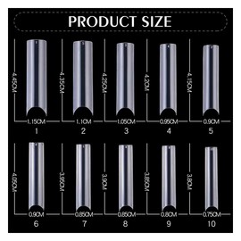 200 Pcs Clear Nail Tips Long Straight Square Nail Tips For Nail Salons and DIY Nail Salon (clear, 1pc)