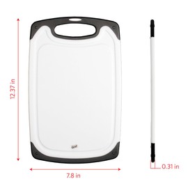 Glad Cutting Board for Kitchen - Plastic Chopping Block with Juice Grooves - Non Slip and Reversible with Handle, Dishwasher Safe, Medium