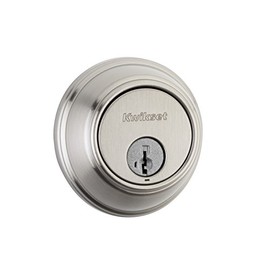 Kwikset 816 Key Control Deadbolt Lock, Round Satin Nickel Exterior Keyed Front Entry Door, Pick Resistant SmartKey Rekey Security, Single Cylinder Dead Bolt, with Microban Protection