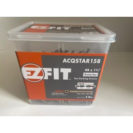 EzFit 5 lb Tub (705 Pcs) - EZFit Coated Tan Deck Screws # 8 1-5/8" w/ Free Bit Coarse