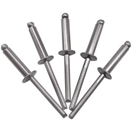 (Pack of 100) Stainless Steel Blind Rivets 4.8 x 20 mm Dome Head Pop Rivets DIN 7337 A2 Rivet Thumb Mandrel (100, 4.8 x 20 mm)