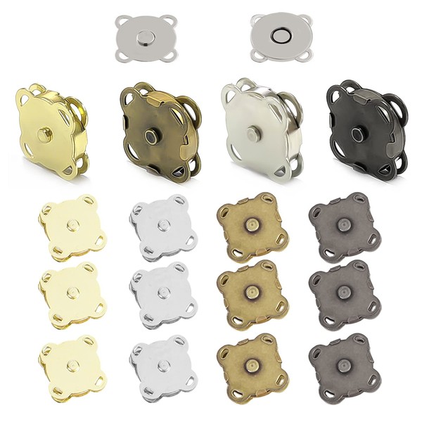 Pack of 16 Magnetic Snap Buttons, Metal Magnetic Snap Buttons,