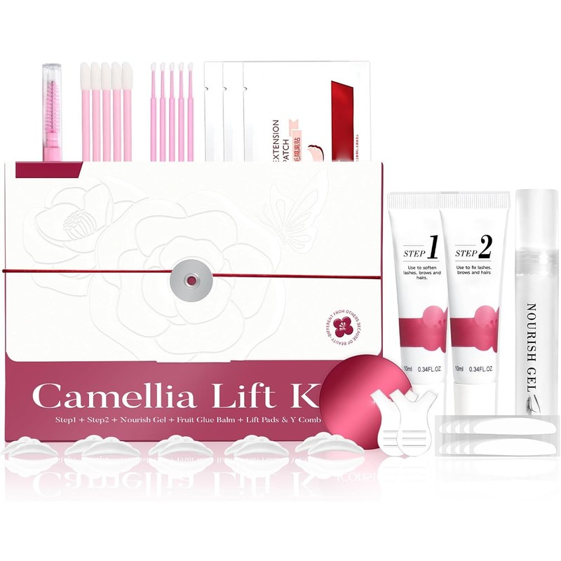 Ymiko Kit Profesional Permanente de Pestañas Doble Efecto Camelia 20-30