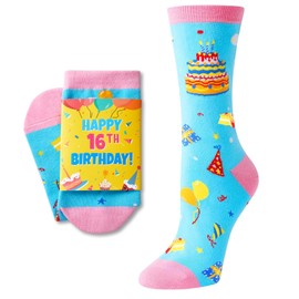 HAPPYPOP 16th Birthday Gifts Socks Ideas for Girls - Presents for 16 Year Old Teen Boys, 16th Birthday Gifts