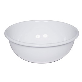 Riess, 0303-033 Kitchen Bowl 14, Classic White, Diameter 14 cm, Height 5.1 cm, Enamel, White, Induction
