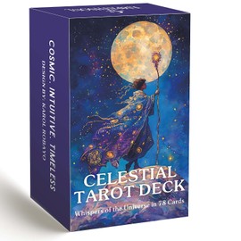 DPEHAKMK Tarot celestial, cartas de tarot con guía, cartas de tarot para principiantes, sombra y cubierta de adivinación ligera para autodescubrimiento