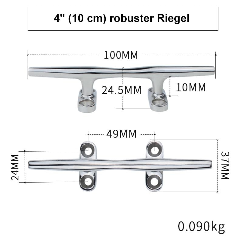 POFET 2pcs 100mm 316 Stainless Steel Heavy Duty Boat Hollow