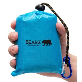 Bearz Outdoor, compact picnic blanket, beach blanket, waterproof blanket for trips, lightweight, camping, rain cover, music festival equipment, mat for hiking, sports and the beach, comes with its own pouch