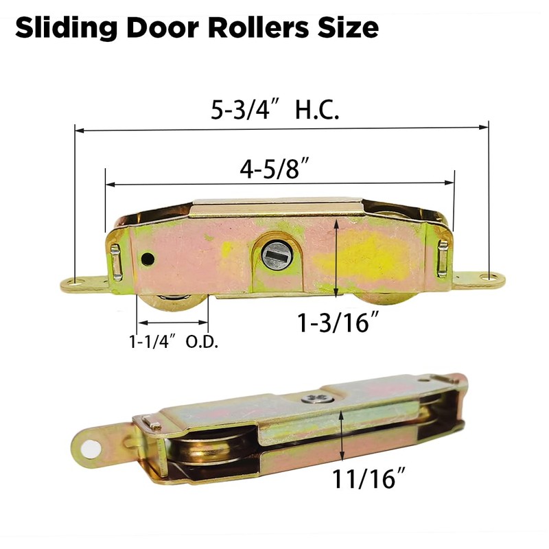 2pcs Heavy Duty Sliding Patio Door Rollers Replacements Hardware Kits,