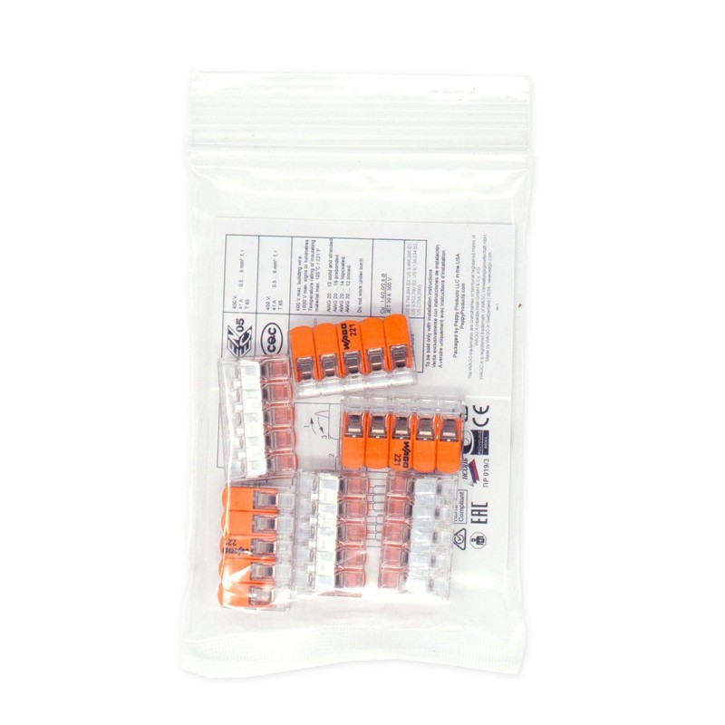 Wago 221-615 LEVER-NUTS 10AWG 5 Conductor Compact Wire Connectors 6