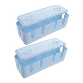 LALAFINA 2pcs Cord Organizer Box Desk Cable Holder Cord Organizer for Desktop Cable Management Tray
