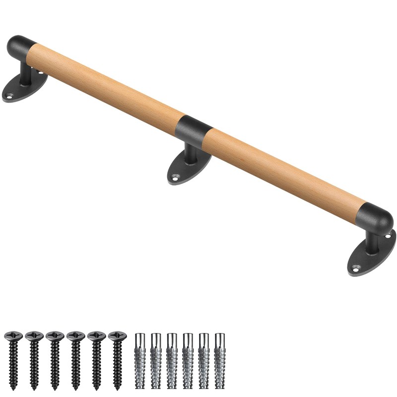 SELEWARE 52 Inch Wood Handrail Indoor Stairs Handrail Wall Mount