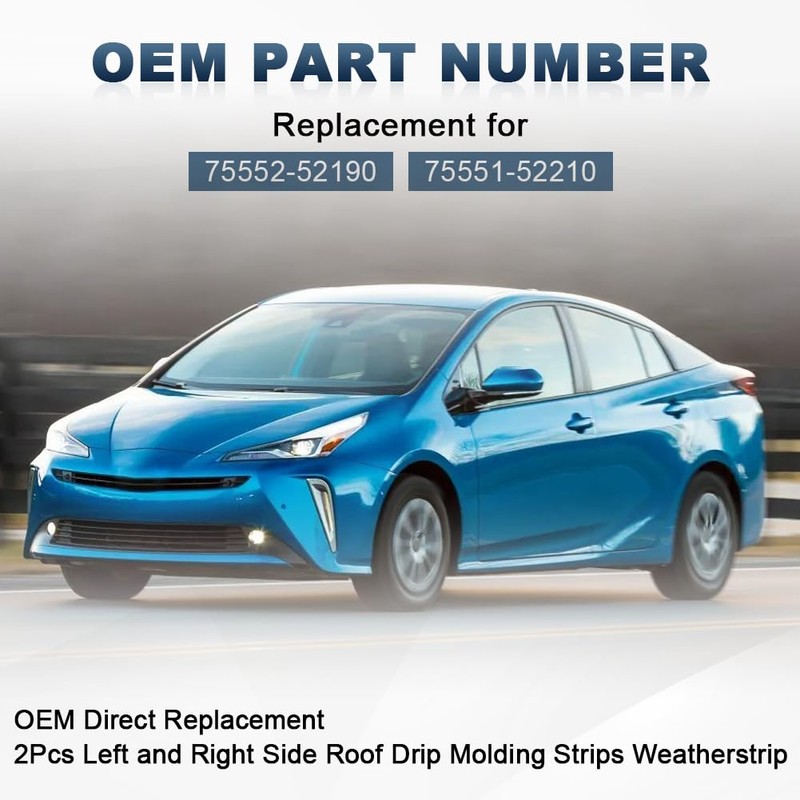 QCESEV Roof Drip Molding Strips Weatherstrip Compatible with Toyota Prius