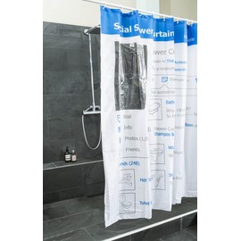 Goods & Gadgets Social Media Shower Curtain with Window - Facebook Fans Bath Curtain - Anti Mould Bath Curtain 180 x 180 cm