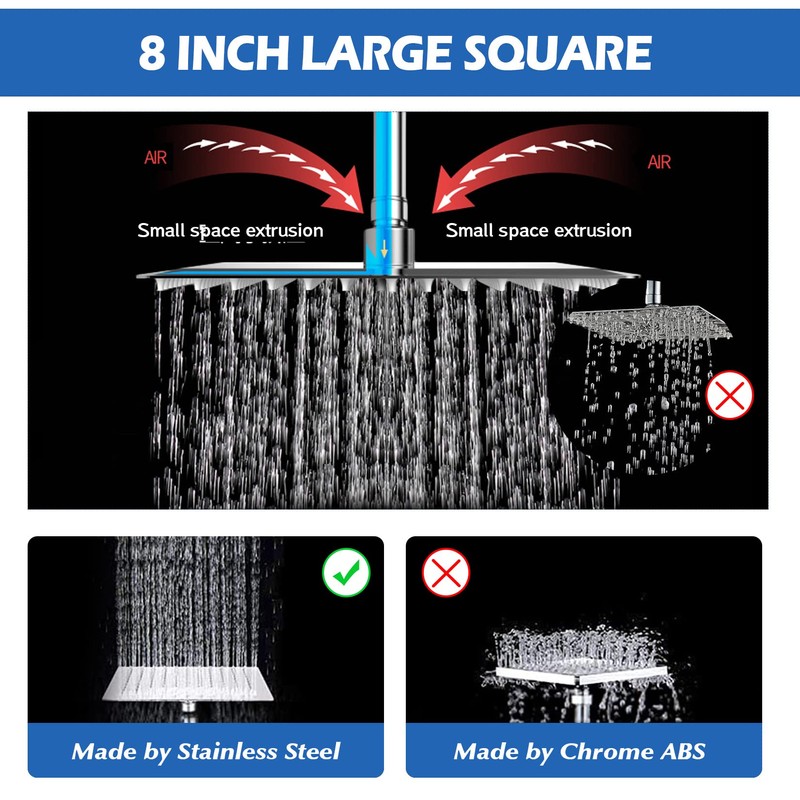 Shower Head,8”Rain Shower Head with Handheld Spray Combo with 11''
