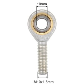 TA-VIGOR 2Pcs SA10T/K M10 Rod End Bearings M10x1.5 Left-Hand Thread Male, Carbon Steel Housing with Chrome Steel Ball, Spherical Joint Bearings for Automotive and Industrial Applications