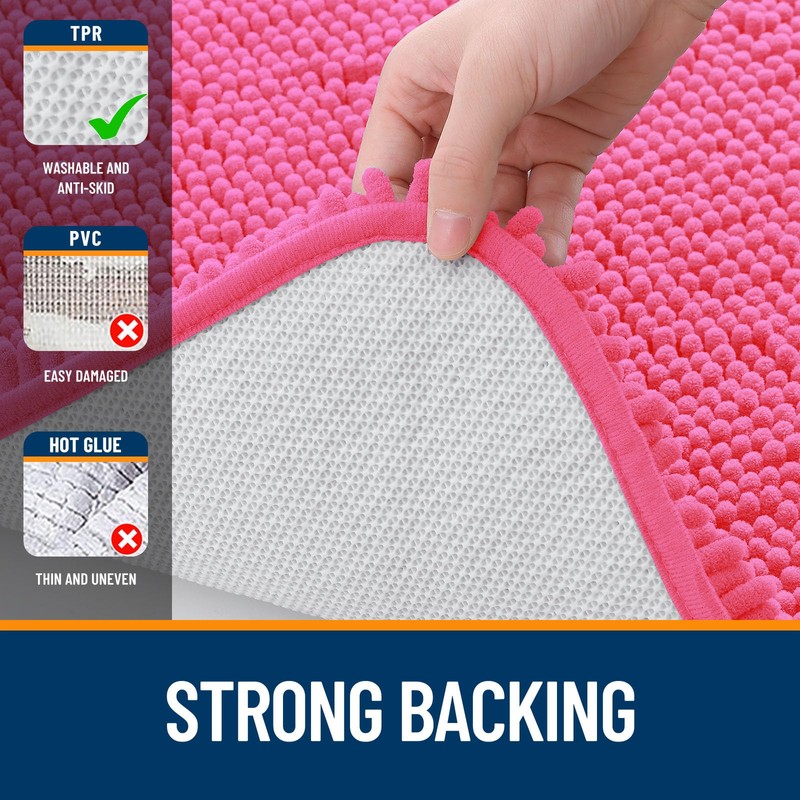 OLANLY Toilet Rugs U-Shaped 24x20, Extra Soft Absorbent Chenille Contour