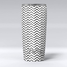 Design Skinz Slate Black Contrasting Bold and Thin Chevron - Skin Decal Vinyl Wrap Kit compatible with the Yeti Rambler Cooler Tumbler Cups